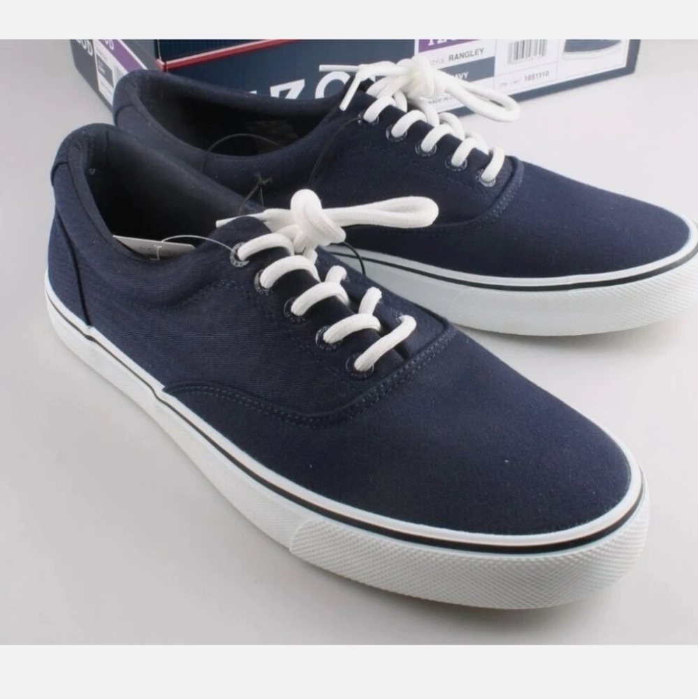 Izod Rangley Mens Canvas Lace Up Tennis Shoes Sneakers Grey New